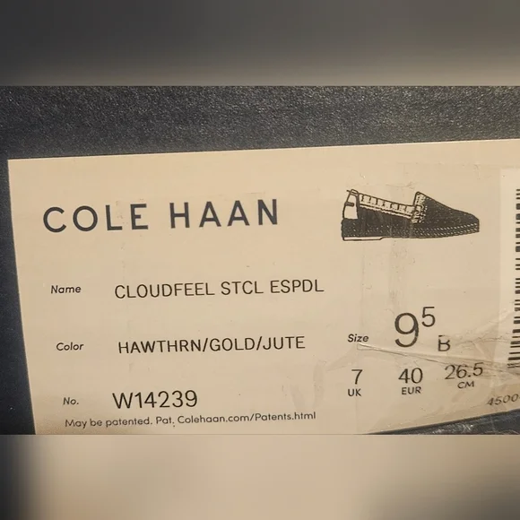 Cole Haan Cloud Feel Stretch Knit Espadrille Hawthorn Gold NWT Foam Comfy Slipon - Picture 13 of 14